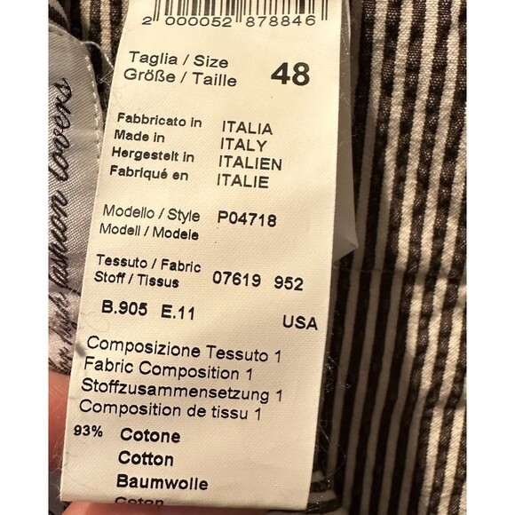 Peserico seersucker pin striped ankle  pants Italian size 48/ US Sm-Medium - Picture 10 of 13